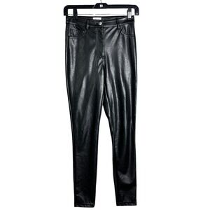 Aritizia Wilfred Free Faux Leather Skinny Pants Black Sz 00  indie grunge jeans